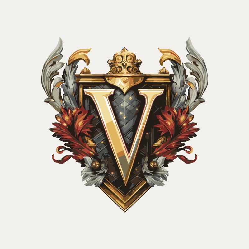 V Letter Name Crown