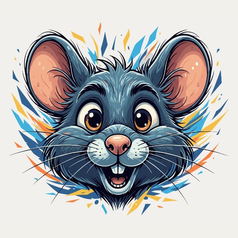 Rat joyeux dans un feu de couleur
