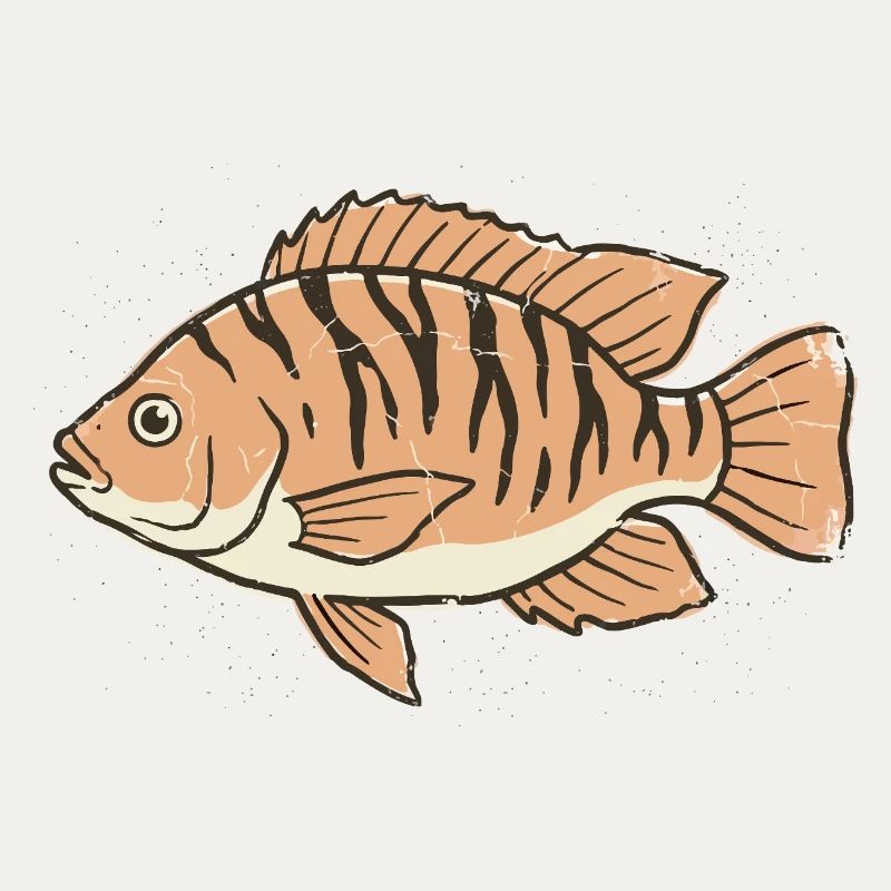 Orange Stylized Tiger Stripe Fish