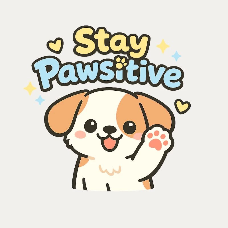 Reste Pawsitive – Caricature de chien mignon