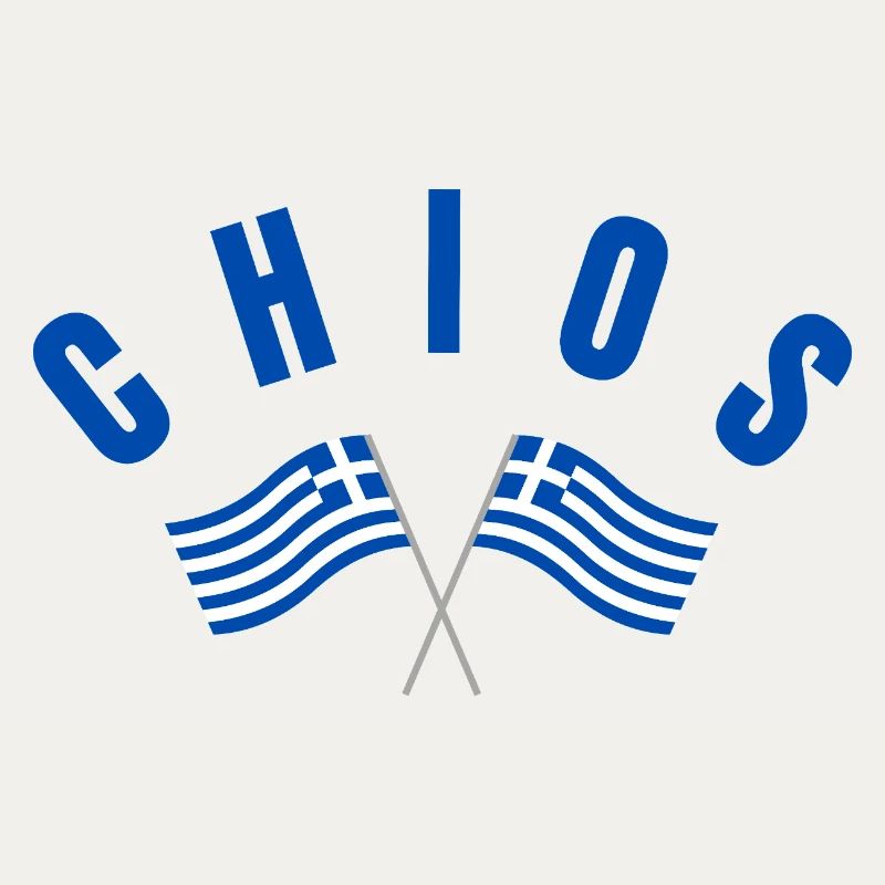 Chios Croisé des drapeaux grecs