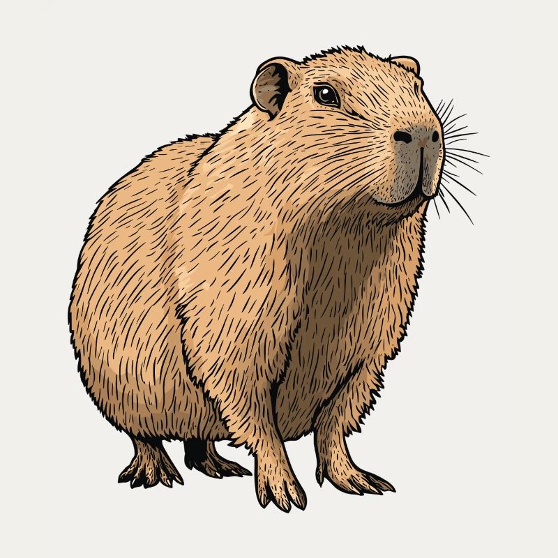 Illustration des tons de la nature sur le capybara