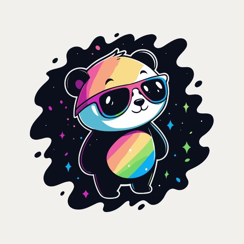 Panda Rainbow Galaxy Coole Brillen