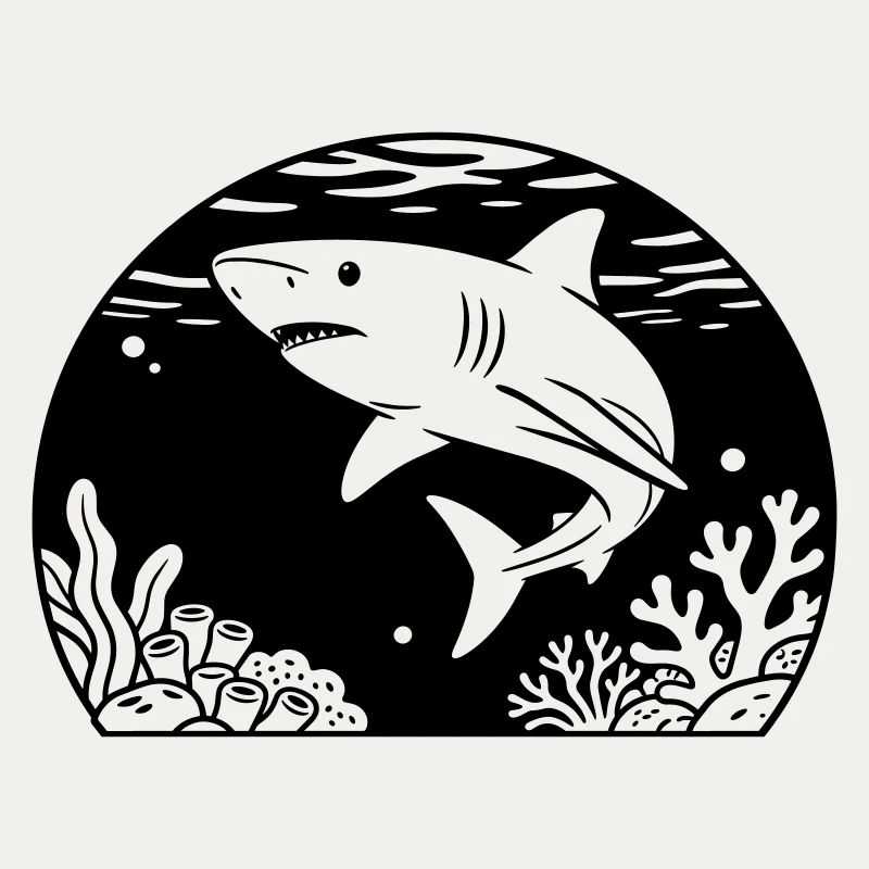 Requin avec corail