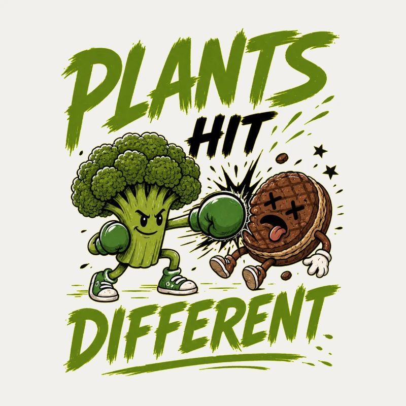 Les plantes touchent différemment - Un design végétarien/végane drôle