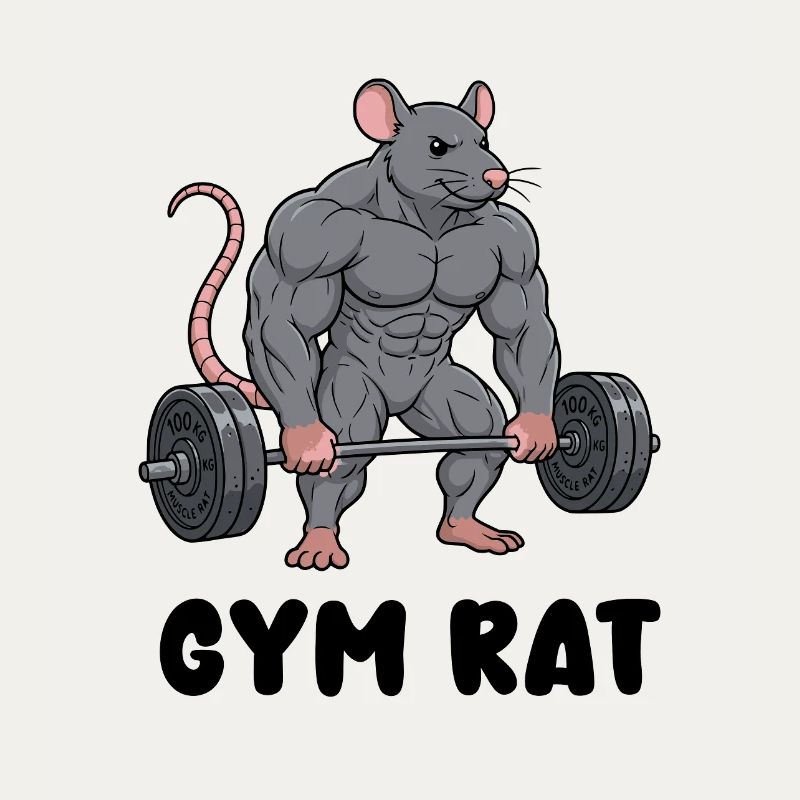 Muskulöse Ratte im Comic Stil