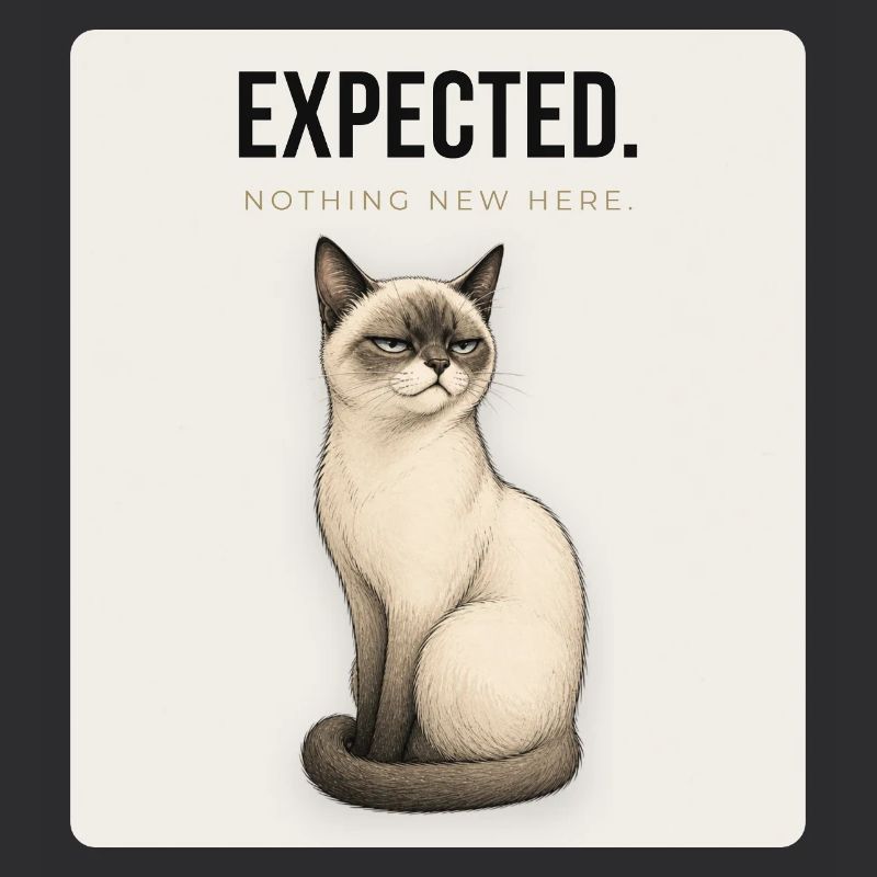 EXPECTED Sarcastic Cat Design