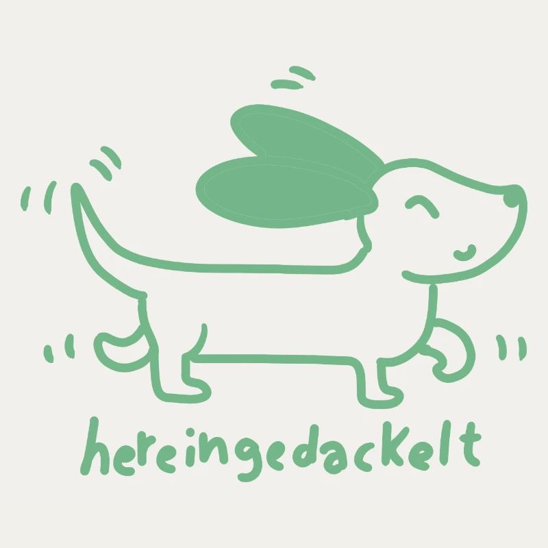  Dackel verspielt, handgezeichnet