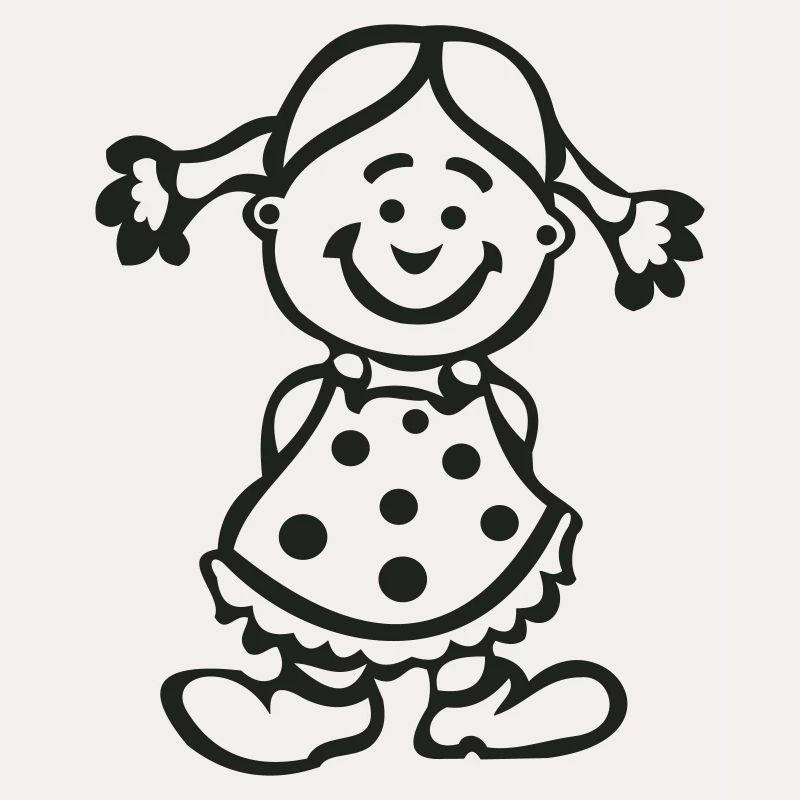 Fille joyeuse avec une robe à pois