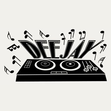Deejay con giradischi e toni