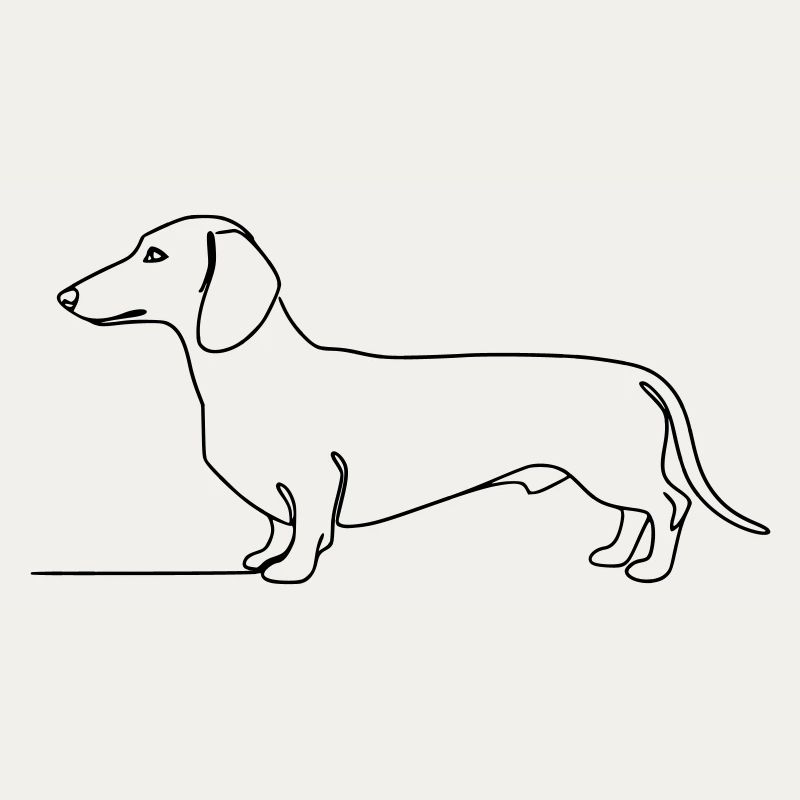 Dackel Teckel One Line Art