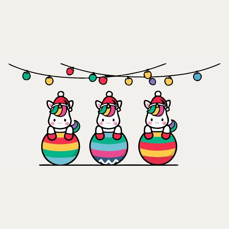 3 Einhörner Weihnachtskugeln Freunde
