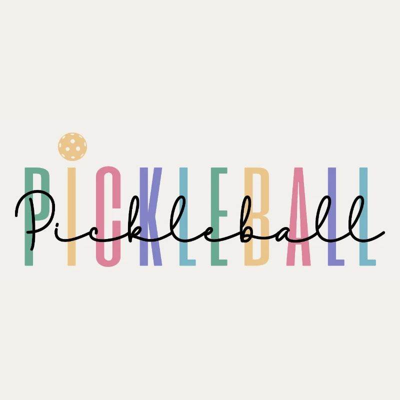Pastel Rainbow Pickleball Player