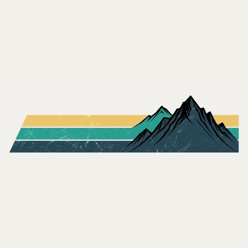 Retro Mountain Sunset Stripes