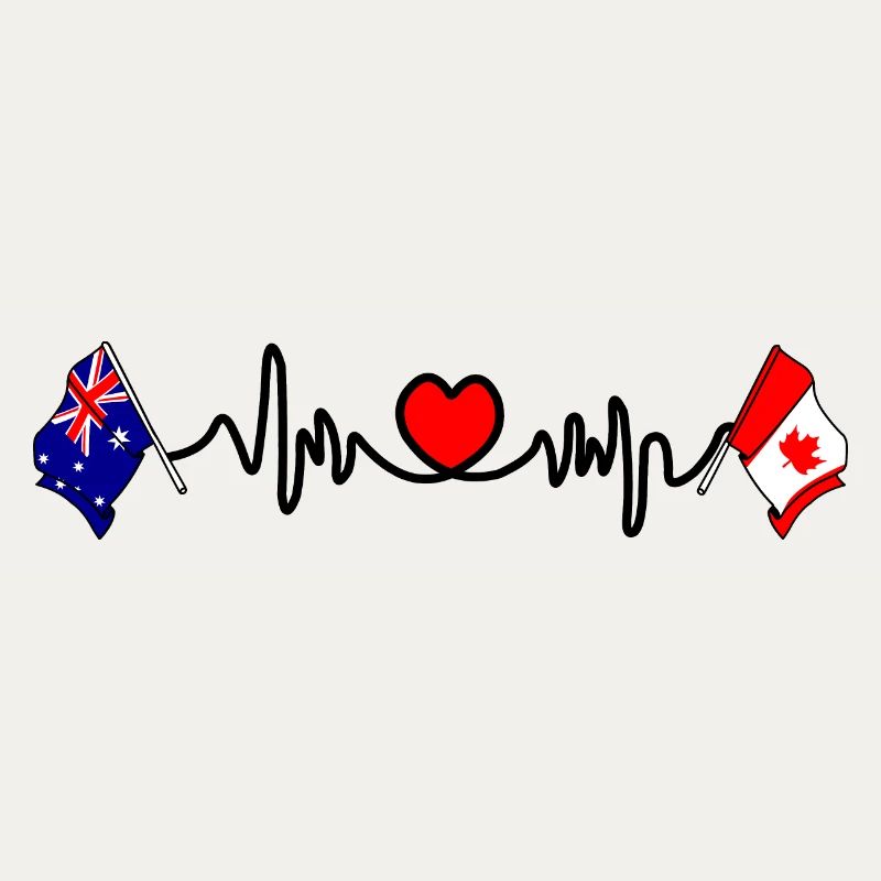 Cardio avec le drapeau de l’Australie et le drapeau du Canada