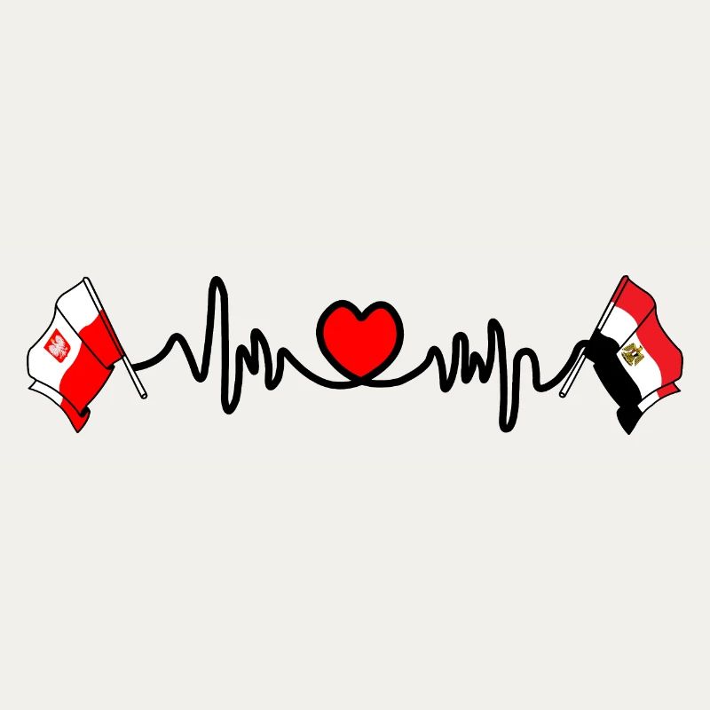 Cardio heart Drapeau Pologne, drapeau Égypte