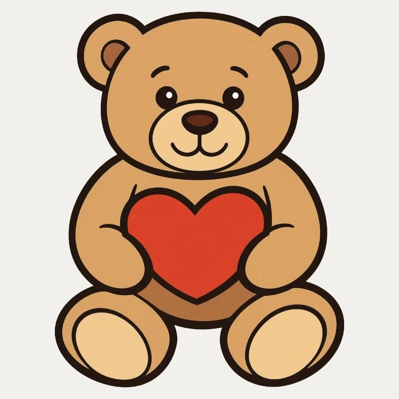 Teddybär mit Herz Comic Art 
