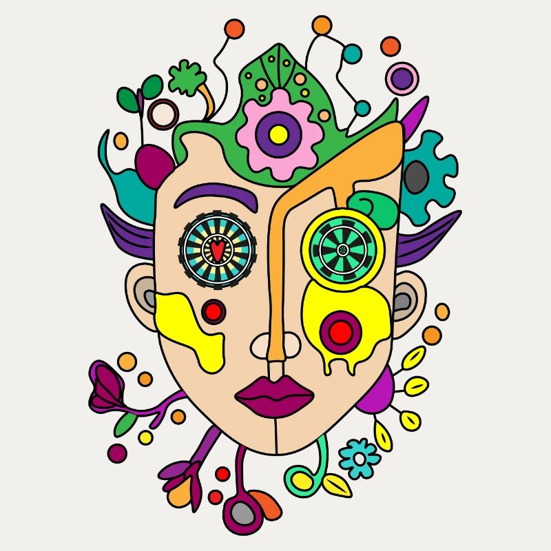 Kaleidoscopic split face