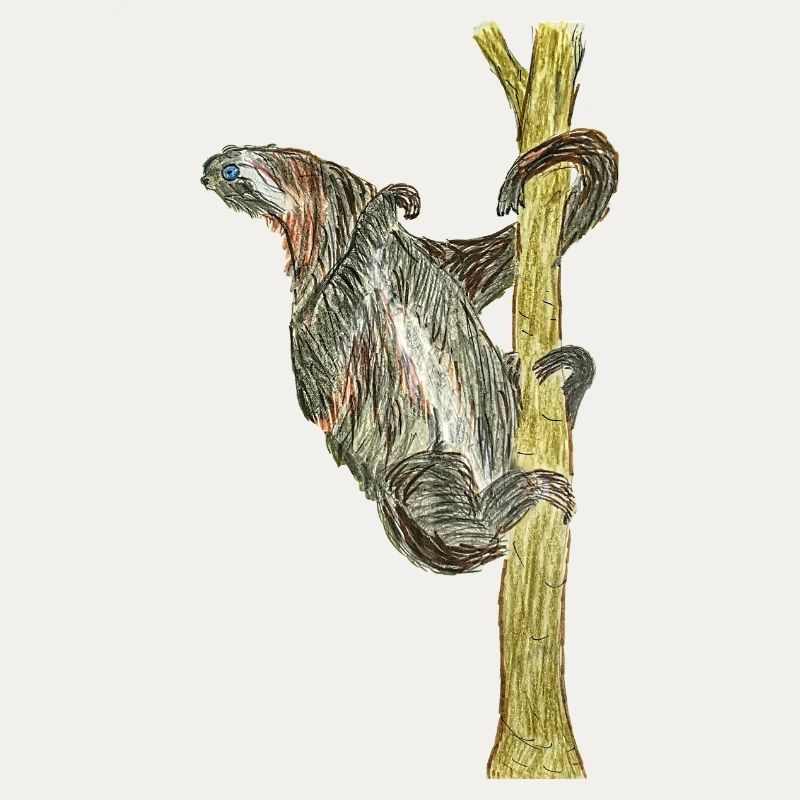 Monkey artwork on tree