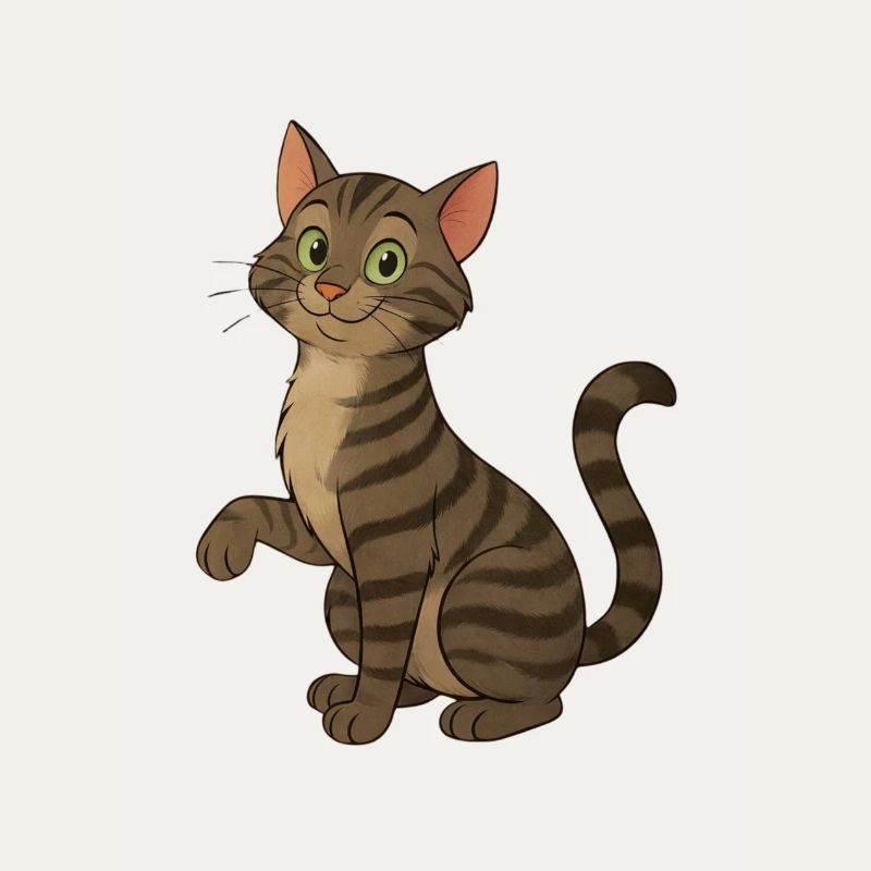 Mischievous tabby cat