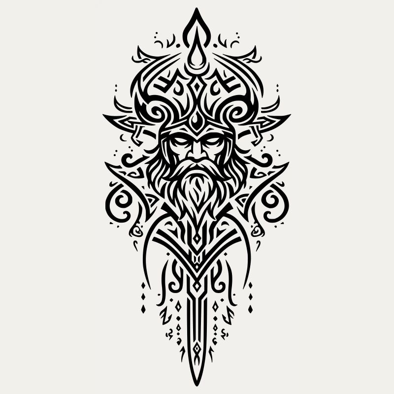 Mächtiges Stammes-Wikingermuster, Symbol der Stärke