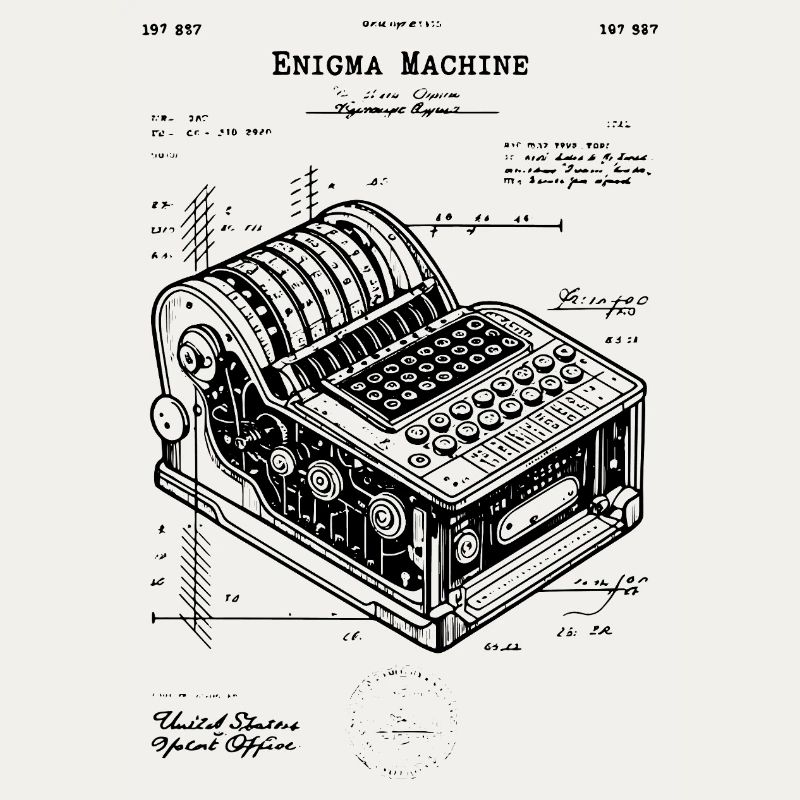 Brevet de plan de machine Enigma