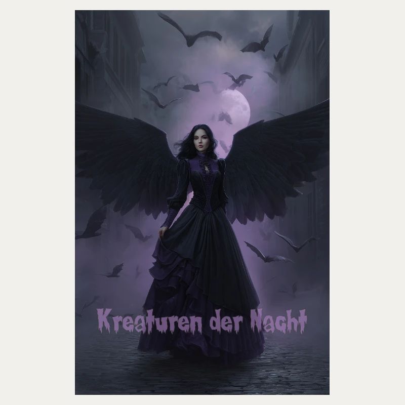 Night creature with black wings