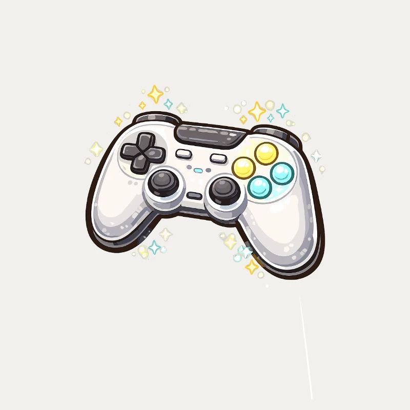 Glowing game controller with stardust