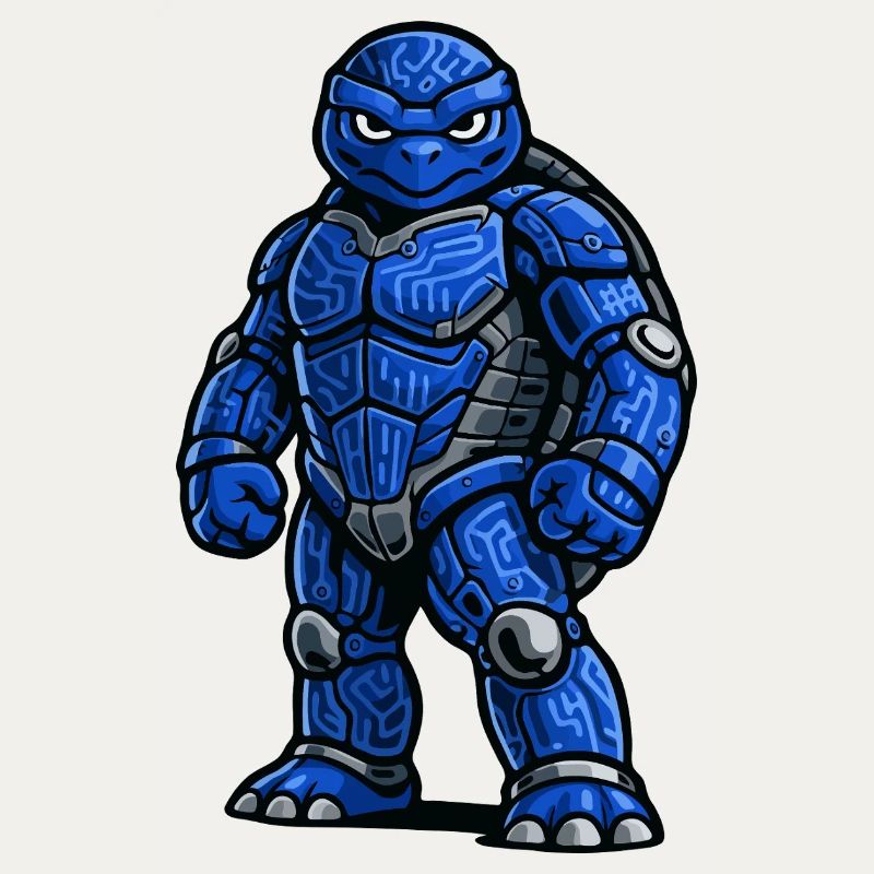 Futuristic Armored Turtle Warrior