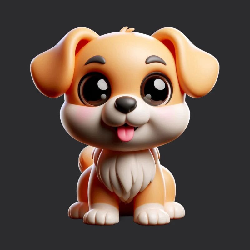 Chiot mignon de style dessin animé
