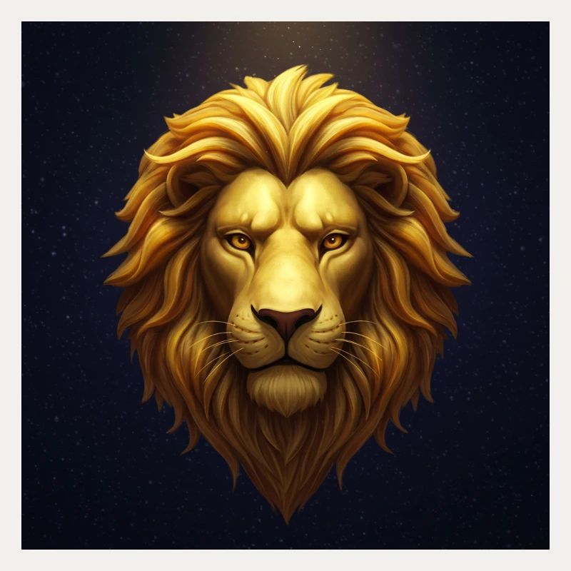 Lion d’or dans le ciel étoilé