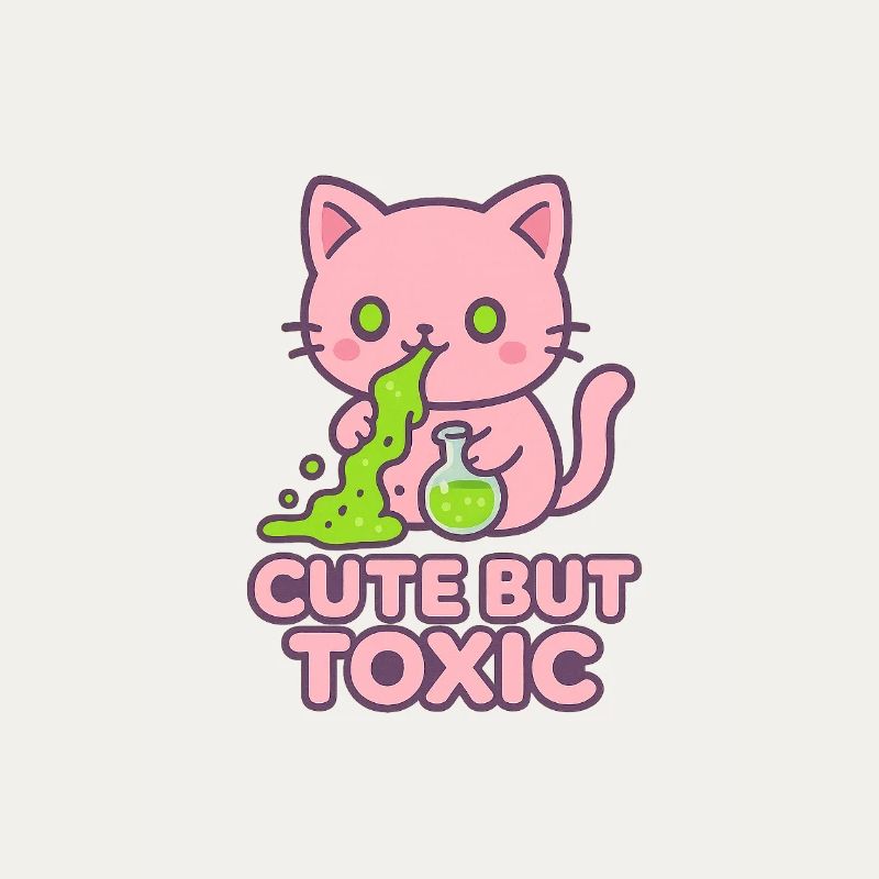 Giftige Kawaii-Katze