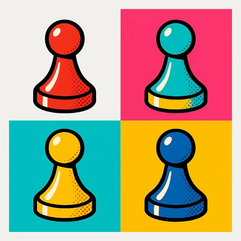 PopArt Pièce de jeu quadricolore