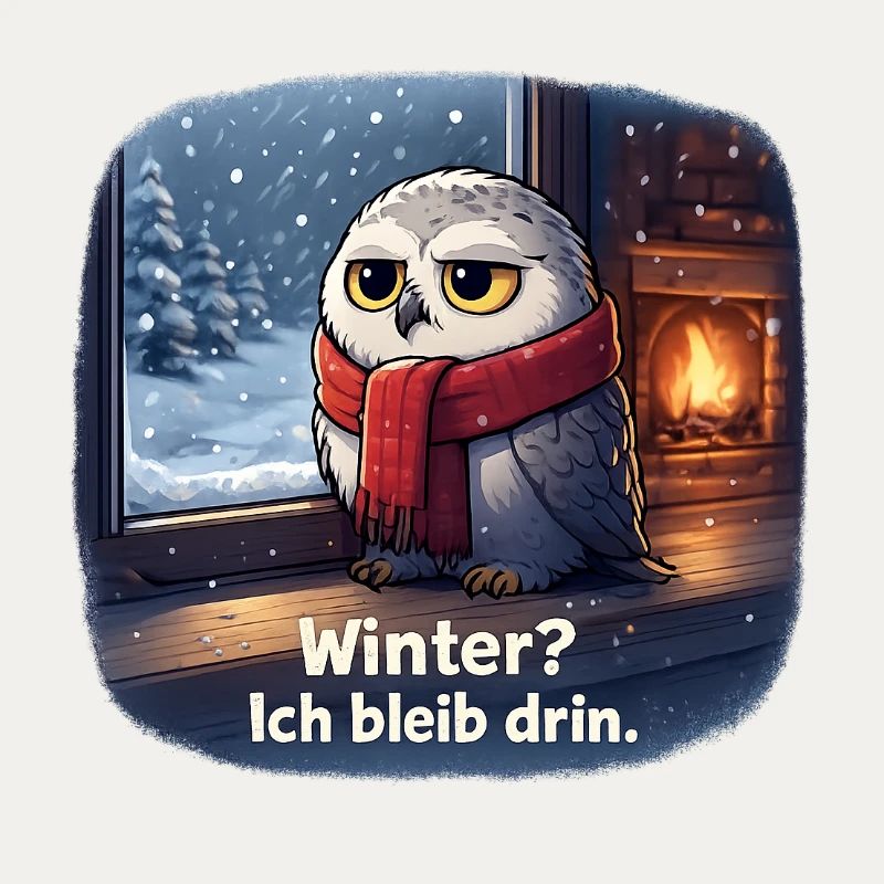 Winter Eule: Ich bleib drin