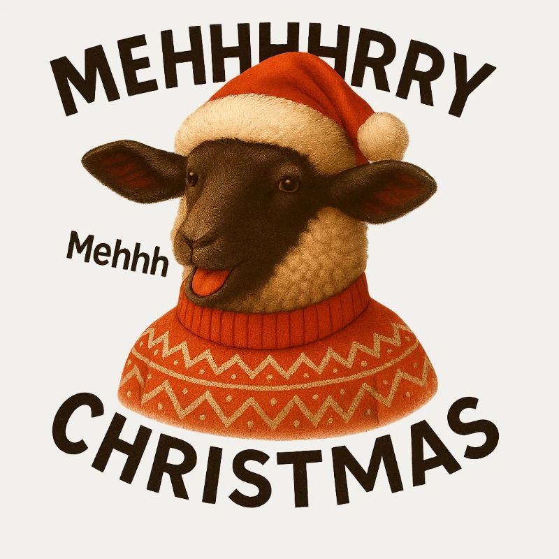 Meh Weihnachts-Schaf-Pullover