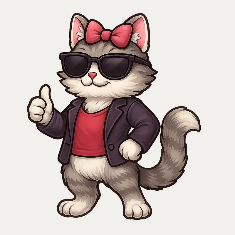 Cooler Katze mit Lederjacke 