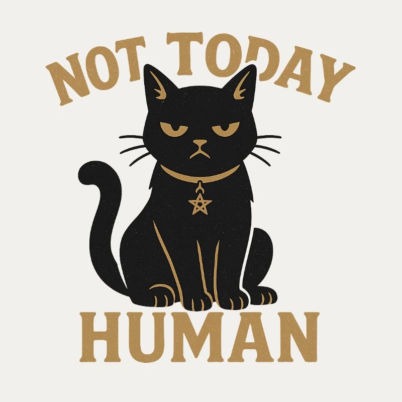Not Today Human Black Cat Sarcasm