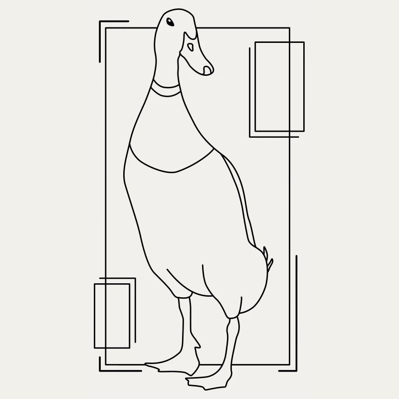 Runner duck in geometric design