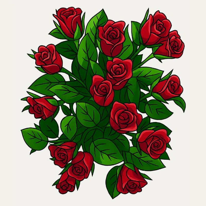 Roses élégantes en fleurs