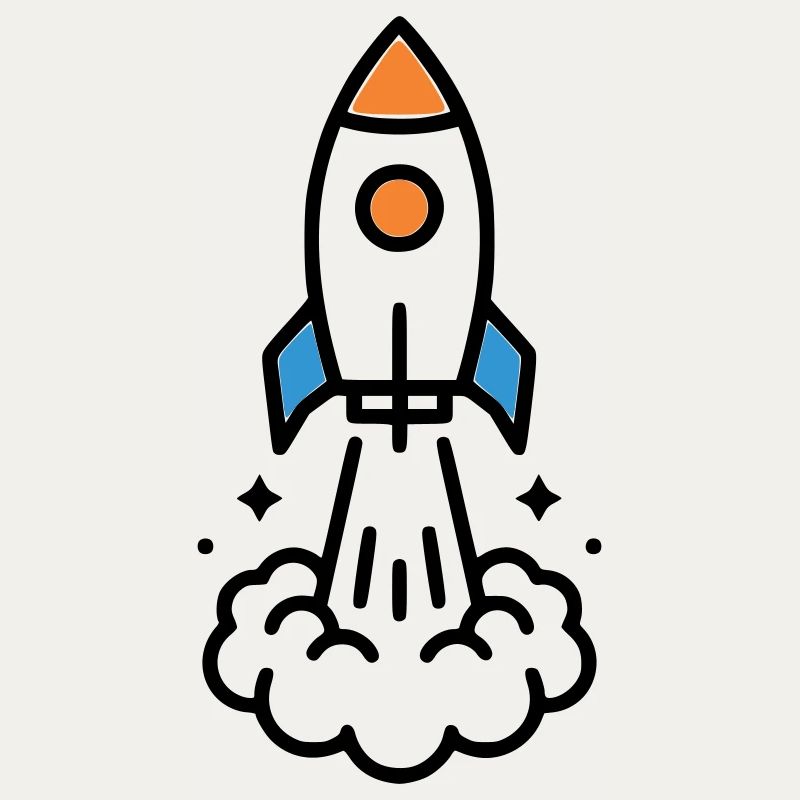 Rocket Launch Space Comic