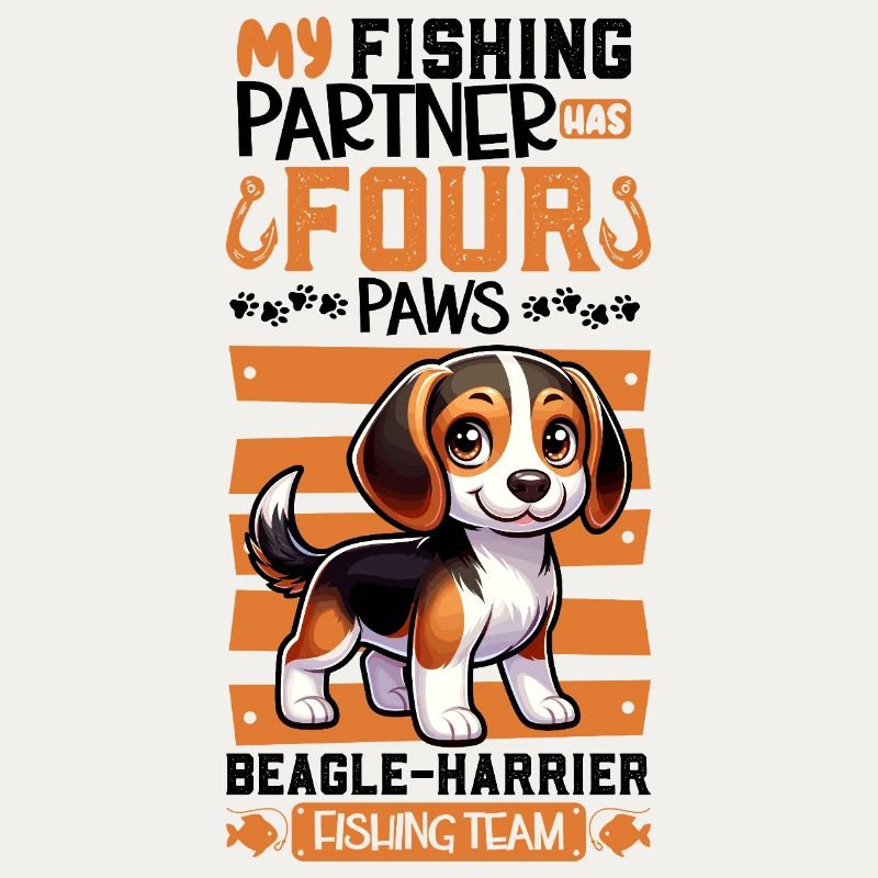 Pêche et Beagle-Harrier