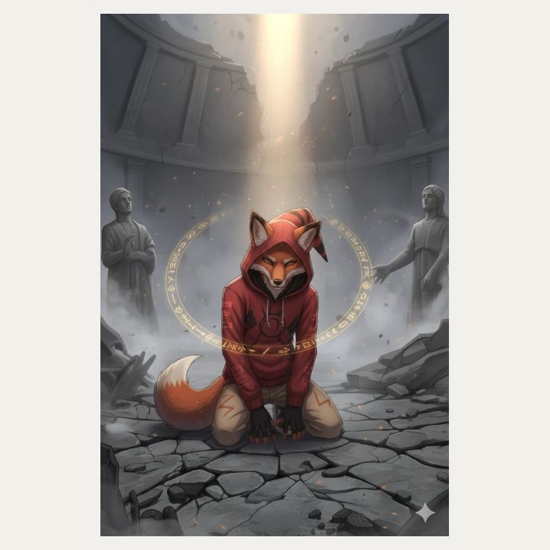 Red fox in the ritual circle