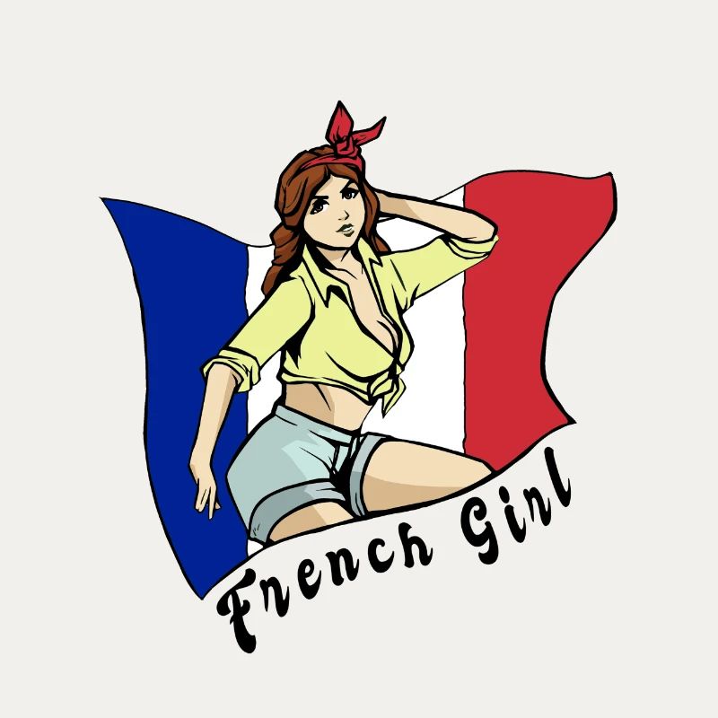 Frankreich Mädchen Flaggen Design