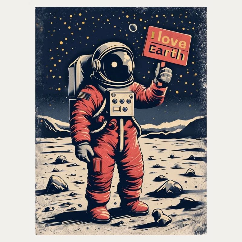 Astronaute avec message