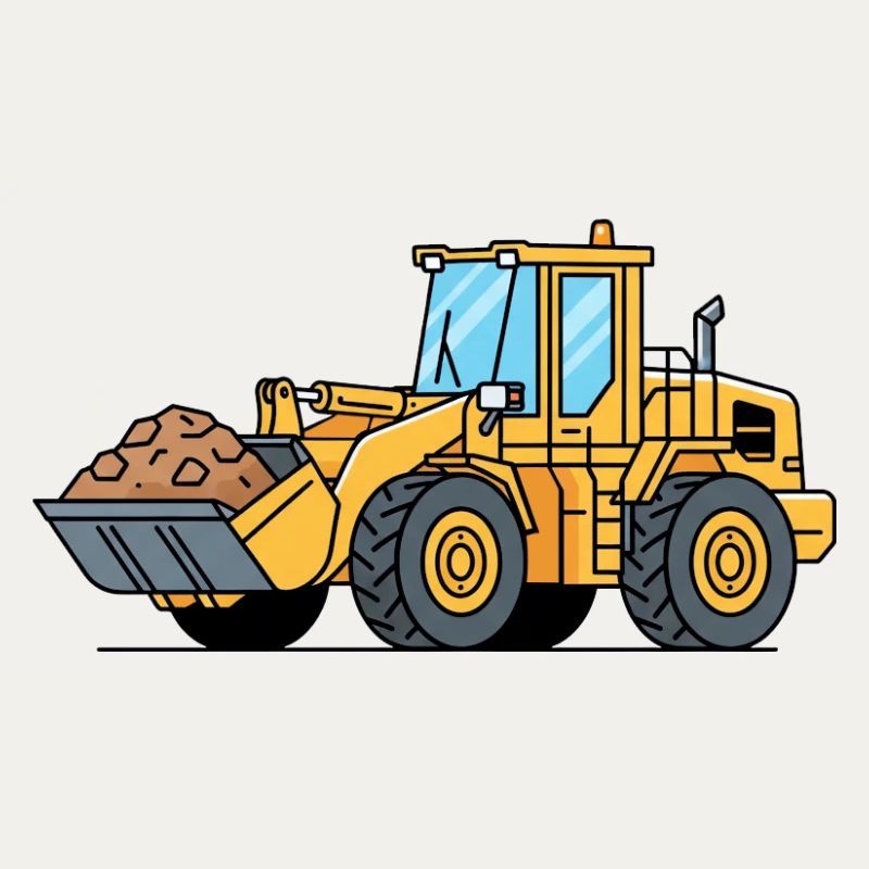 Machine de construction à chargeuse sur pneus