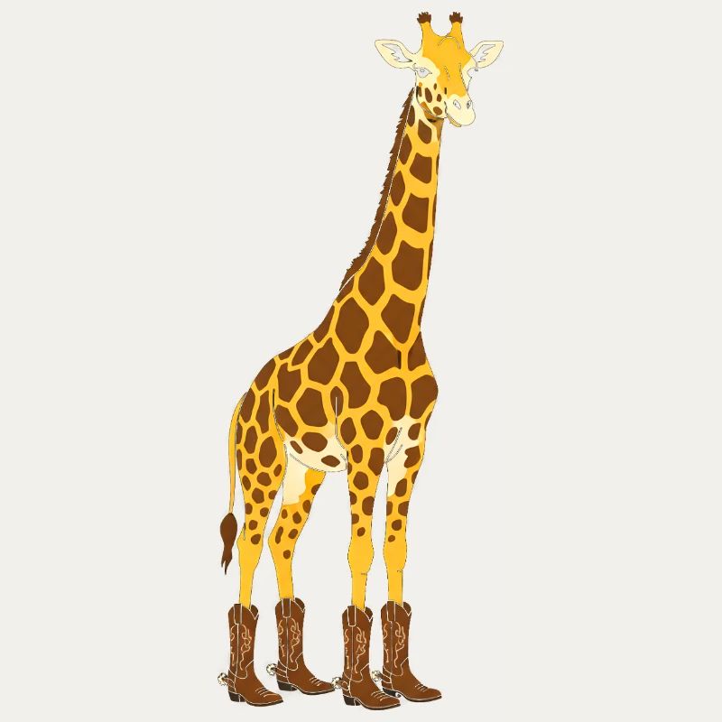 Girafe avec une déclaration de botte