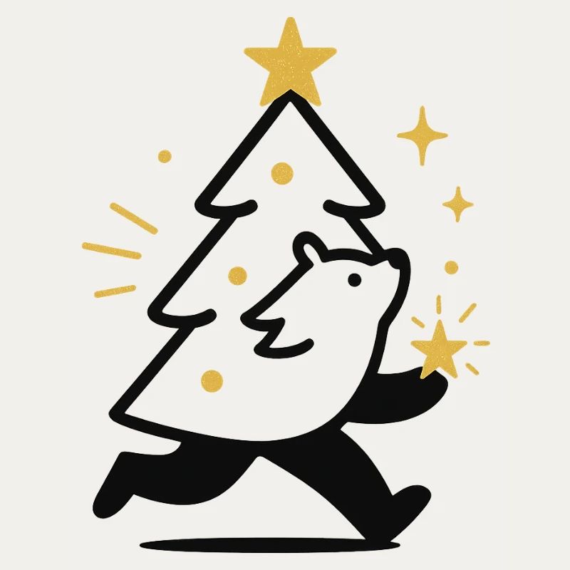 Christmas Wolf and Star Tree