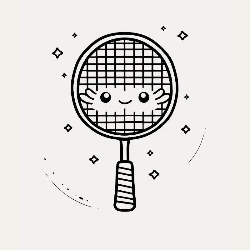 Badmintonschläger Comic