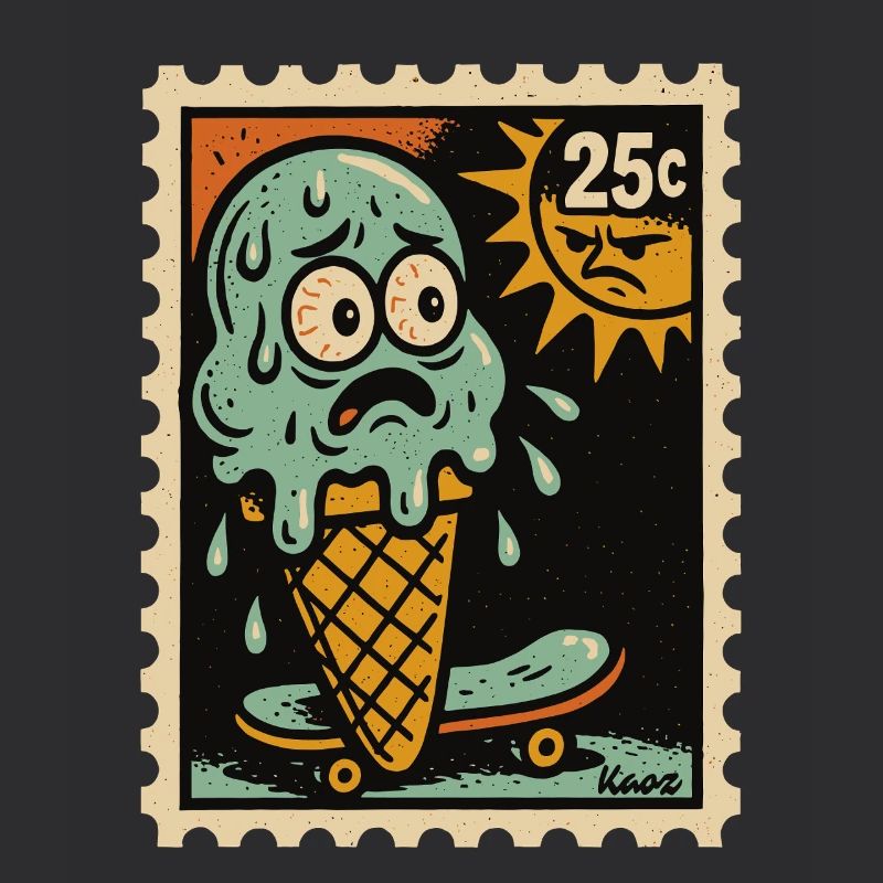 Melancholisches Eis und Sonnenstempel