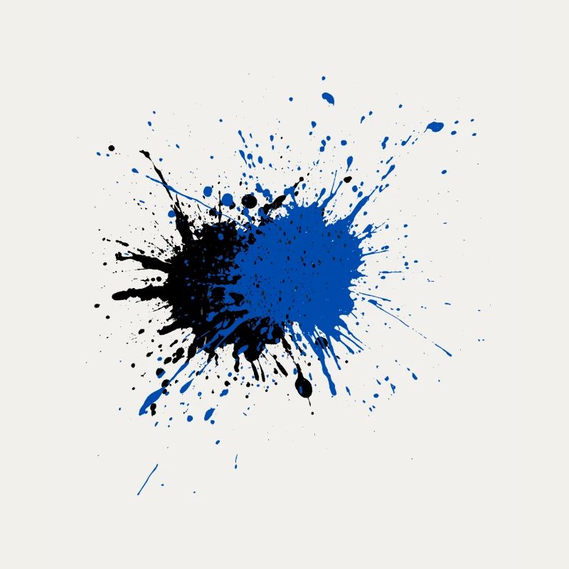 Impression créative d’éclaboussures de peinture bleue
